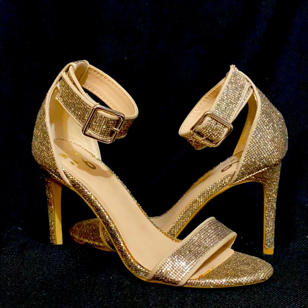 Champagne Open Toe Heels